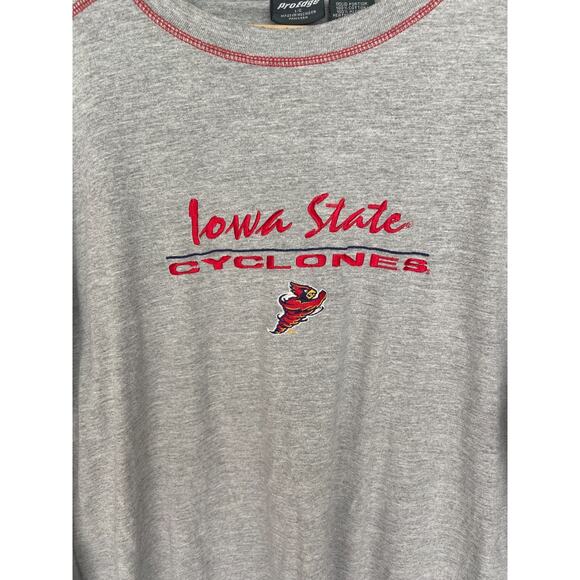 Vintage Iowa State Long Sleeve Shirt Men's Large, Gray Embroidered Logo, 90's - Picture 2 of 4
